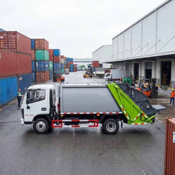Smart Automatic Garbage Truck with Hydraulic Rear Loading for Modern Waste Disposal